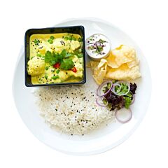 Cauliflower & Pea Vegan Korma with Rice Menu